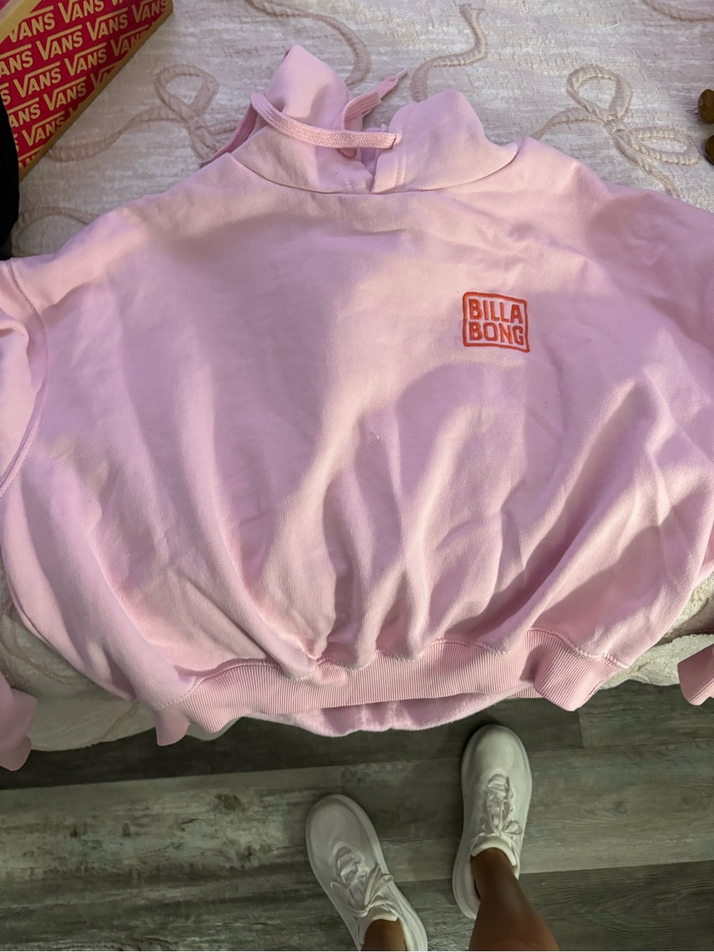 Billabong Light Pink Hoodie with Coral Logo